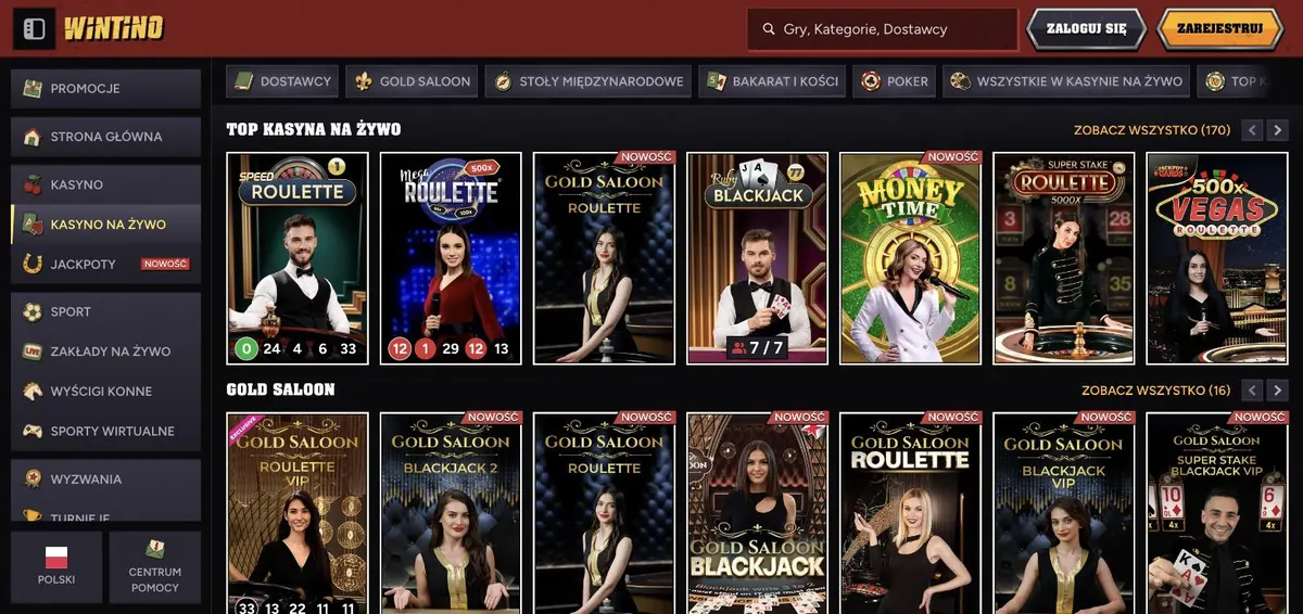 Wintino opinie - kasyno na żywo Gold Saloon
